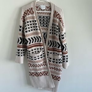 EUC Pink Rose long knit cardigan
